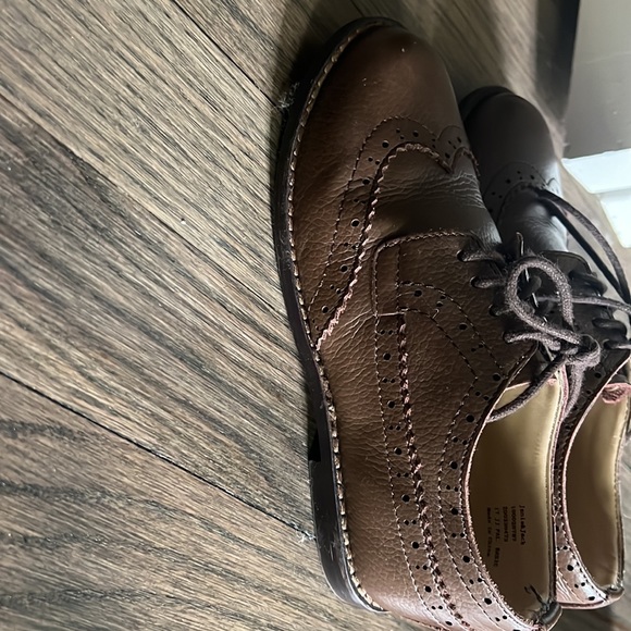 Janie and Jack brown leather shoes wingtip - Picture 2 of 4